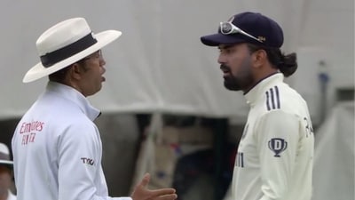 KL Rahul and Kumar Dharmasena had an intense discussion (Screengrab - JioHotstar)