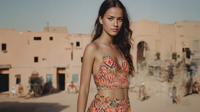 Looks human, but is she? Answer: AI. This model was introduced by Mango in 2024 to promote their clothing line for women and girls. Mango CEO Toni Ruiz mentioned that AI helped in creating quick advertisements. (MANGO) Looks human, but is she? Answer: AI. This model was introduced by Mango in 2024 to promote their clothing line for women and girls. Mango CEO Toni Ruiz mentioned that AI helped in creating quick advertisements. (MANGO)