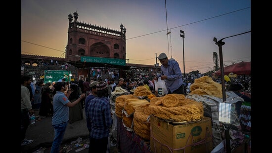 Fasting and feasting in Delhi’s Jama Masjid market (Raj K Raj/Hindustan Times)