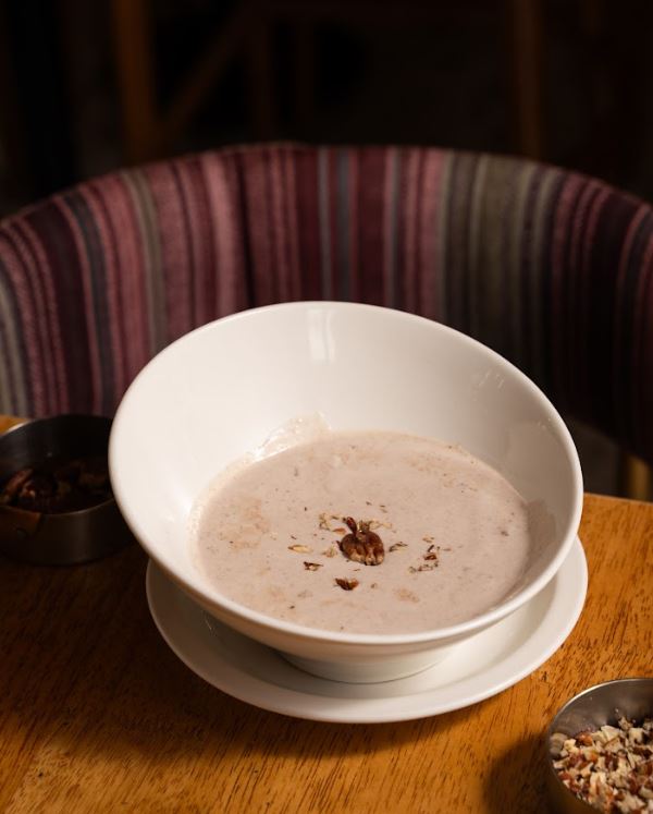 Pecan Soup by Chef Ashish Singh, Café Delhi Heights Pecan Soup by Chef Ashish Singh, Café Delhi Heights