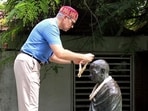 Jammu and Kashmir Chief Minister Omar Abdullah pays tribute to Mahatma Gandhi during a visit to the Sabarmati Ashram, in Ahmedabad, Gujarat. (PTI) Jammu and Kashmir Chief Minister Omar Abdullah pays tribute to Mahatma Gandhi during a visit to the Sabarmati Ashram, in Ahmedabad, Gujarat. (PTI)