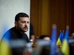 President of Ukraine Volodymyr Zelenskyy attends the parliament session in Kyiv, Ukraine Thursday, July 17, 2025. (AP Photo/Vadym Sarakhan)