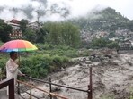 The Sarvari river in full spate due to continuous rain in Kullu on Friday . (Aqil Khan /HT) The Sarvari river in full spate due to continuous rain in Kullu on Friday . (Aqil Khan /HT)