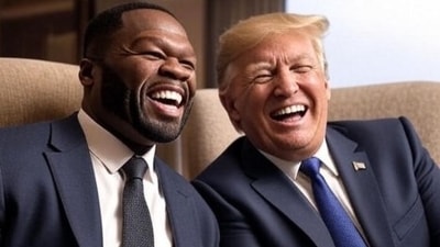 After Trump told Newsmax he will not give Diddy a get-out-of-jail card, his supporter 50 Cent shared an AI-generated image of him and the President on Instagram late Friday. (50cent/Instagram) After Trump told Newsmax he will not give Diddy a get-out-of-jail card, his supporter 50 Cent shared an AI-generated image of him and the President on Instagram late Friday. (50cent/Instagram)