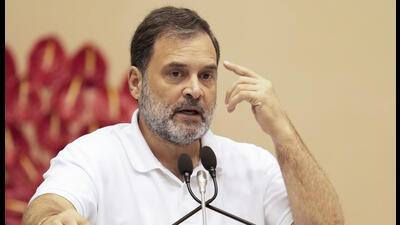 Leader of Opposition in the Lok Sabha and Congress leader Rahul Gandhi addresses the party's 'Annual Legal Conclave' in New Delhi on Saturday. (PTI)