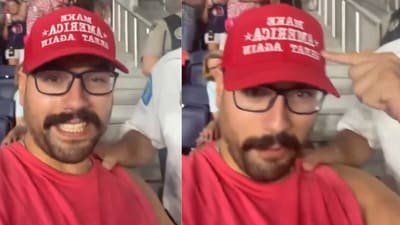 A man wearing MAGA hat was escorted out of a St. Louis City SC game. (X/ Ryan Fournier) A man wearing MAGA hat was escorted out of a St. Louis City SC game. (X/ Ryan Fournier)