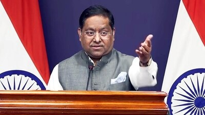 MEA spokesperson Randhir Jaiswal addresses a weekly media briefing in New Delhi on Friday. (ANI) MEA spokesperson Randhir Jaiswal addresses a weekly media briefing in New Delhi on Friday. (ANI)