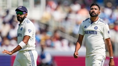 Mohammed Siraj and Jasprit Bumrah during the third Test match between India and England (PTI) Mohammed Siraj and Jasprit Bumrah during the third Test match between India and England (PTI)