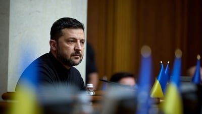 President of Ukraine Volodymyr Zelenskyy attends the parliament session in Kyiv, Ukraine Thursday, July 17, 2025. (AP Photo/Vadym Sarakhan) (AP) President of Ukraine Volodymyr Zelenskyy attends the parliament session in Kyiv, Ukraine Thursday, July 17, 2025. (AP Photo/Vadym Sarakhan) (AP)