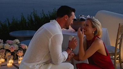 Eliza Spencer and Channing Millerd, together since 2016, recently got engaged in Santorini. (Instagram/elizavspencer) Eliza Spencer and Channing Millerd, together since 2016, recently got engaged in Santorini. (Instagram/elizavspencer)