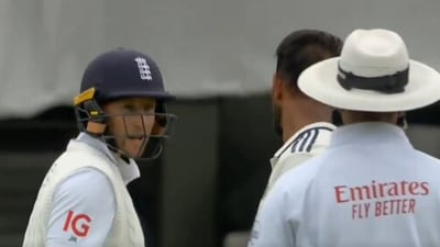 Joe Root responds to Prasidh Krishna in a heated exchange at the Oval (X) Joe Root responds to Prasidh Krishna in a heated exchange at the Oval (X)