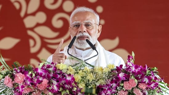 Prime Minister Narendra Modi addresses a public meeting, in Varanasi. (PMO)