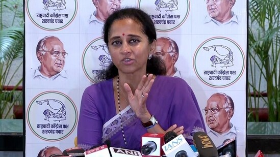 Supriya Sule said parts of the state, including Pune and Beed districts, have witnessed a steady surge in crimes. (ANI Twitter)