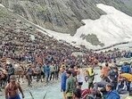 Kashmir divisional commissioner Vijay Kumar Bidhuri said that due to the recent heavy rains, critical repair and maintenance works are required on both the Baltal and Pahalgam routes. (HT representative)