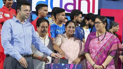 Delhi Chief Minister Rekha Gupta, former union minister Smriti Irani, BCCI Vice President Rajeev Shukla and DDCA President Rohan Jaitley at the opening ceremony of the DPL 2. (@gupta_rekha/X) Delhi Chief Minister Rekha Gupta, former union minister Smriti Irani, BCCI Vice President Rajeev Shukla and DDCA President Rohan Jaitley at the opening ceremony of the DPL 2. (@gupta_rekha/X)