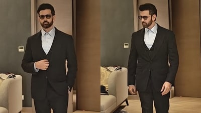 Hrithik Roshan shares stylish pictures from an event in Sri Lanka. Hrithik Roshan shares stylish pictures from an event in Sri Lanka.