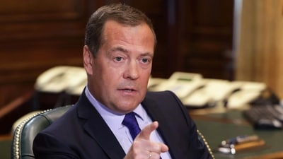Dmitry Medvedev’s parents were university professors and he studied law. (File/AP) Dmitry Medvedev’s parents were university professors and he studied law. (File/AP)