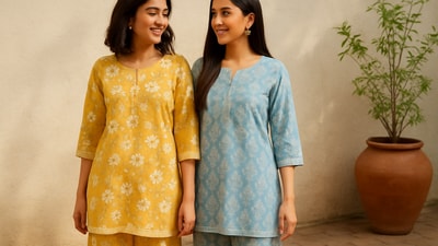 Friendship Day twinning with cotton kurta palazzo sets (AI genarated) Friendship Day twinning with cotton kurta palazzo sets (AI genarated)