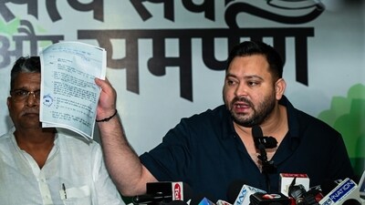 During the press conference on Saturday, Tejashwi Yadav said that he could not find his name in the draft electoral rolls. (File/ANI) During the press conference on Saturday, Tejashwi Yadav said that he could not find his name in the draft electoral rolls. (File/ANI)