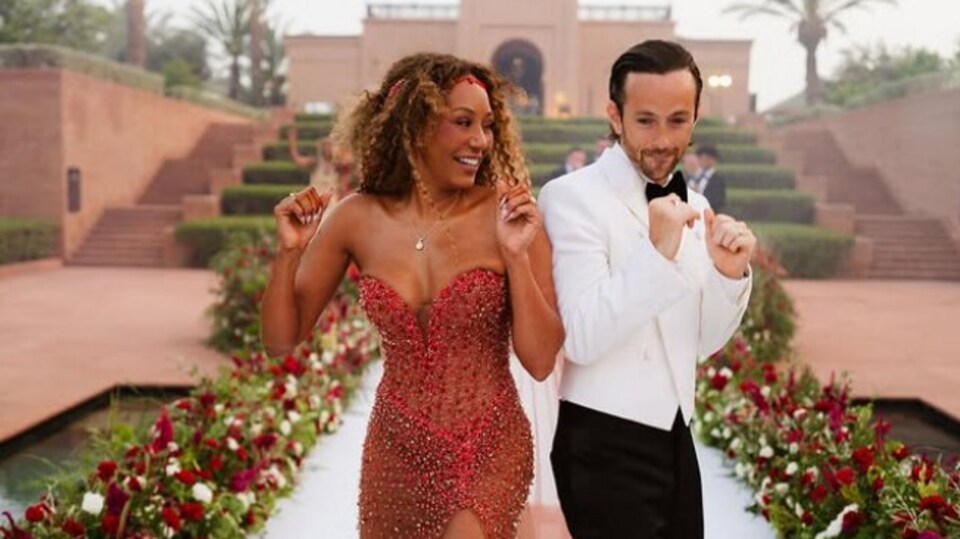 mel b red dress Mel B marries Rory McPhee again: Inside Spice Girl's crystal-studded red  gown at Moroccan wedding
