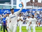 India's captain Shubman Gill acknowledges the crowd after India won the fifth Test match against England, at The Oval. (PTI)