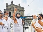 Mumbai, India - Aug. 3, 2025: Followers Jain religion participated in protest rally against the closure of kabutar khanas across the city by BMC, rally was held from Colaba jain temple to Gateway of India, in Mumbai, India, on Sunday, August 3, 2025. (Photo by Anshuman Poyrekar/ Hindustan Times) (Hindustan Times) Mumbai, India - Aug. 3, 2025: Followers Jain religion participated in protest rally against the closure of kabutar khanas across the city by BMC, rally was held from Colaba jain temple to Gateway of India, in Mumbai, India, on Sunday, August 3, 2025. (Photo by Anshuman Poyrekar/ Hindustan Times) (Hindustan Times)