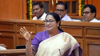 Delhi chief minister Rekha Gupta on Monday. (HT Photo)
