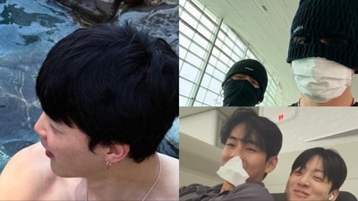 Kim Taehyung shared a bunch of photos with Park Jimin and Jeon Jungkook. Kim Taehyung shared a bunch of photos with Park Jimin and Jeon Jungkook.