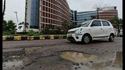 Large potholes, building cracks, and waterlogging spark alarm; LMC initiates emergency repairs and safety drive (Deepak Gupta/HT Photo) Large potholes, building cracks, and waterlogging spark alarm; LMC initiates emergency repairs and safety drive (Deepak Gupta/HT Photo)