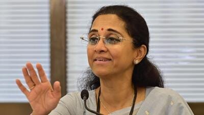 Mumbai, India - June 5, 2025:NCP MP Supriya Sule addressing to media during press conference at YB Chavan center in Mumbai, India, on Thursday, June 5, 2025. (Photo by Anshuman Poyrekar/ Hindustan Times) (Hindustan Times) Mumbai, India - June 5, 2025:NCP MP Supriya Sule addressing to media during press conference at YB Chavan center in Mumbai, India, on Thursday, June 5, 2025. (Photo by Anshuman Poyrekar/ Hindustan Times) (Hindustan Times)