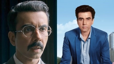 Naveen Kasturia in Salakaar (L) and a still from TVF Pitchers Naveen Kasturia in Salakaar (L) and a still from TVF Pitchers