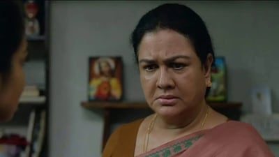 Urvashi plays Leelamma in Ullozhukku, which also stars Parvathy Thiruvothu. Urvashi plays Leelamma in Ullozhukku, which also stars Parvathy Thiruvothu.
