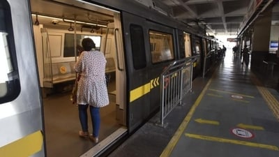 Despite a shortage of trains, the BMRCL has opted to open all 16 stations on the Yellow Line, dropping an earlier plan to start with only seven. (Representational Image) Despite a shortage of trains, the BMRCL has opted to open all 16 stations on the Yellow Line, dropping an earlier plan to start with only seven. (Representational Image)