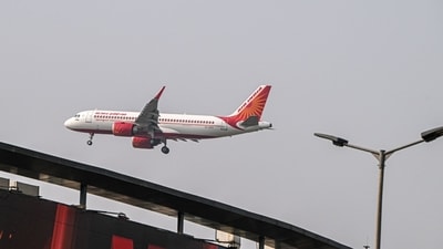 An Airbus A320 aircraft, operated by Air India Ltd, prepares to land at Indira Gandhi International Airport in New Delhi (Bloomberg/File)
