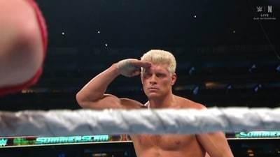 Cody Rhodes finished the match against John Cena with a Cross Rhodes (X/@Cultaholic) Cody Rhodes finished the match against John Cena with a Cross Rhodes (X/@Cultaholic)