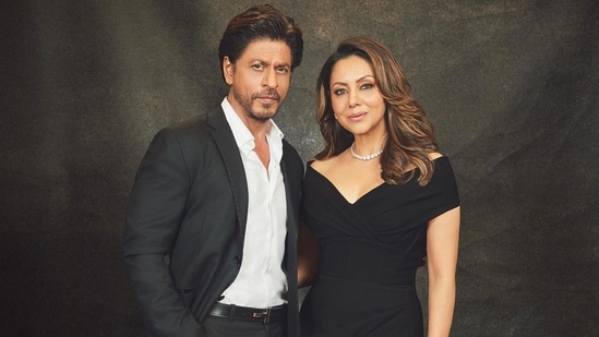 Shah Rukh Khan with Gauri Khan during a recent photoshoot.