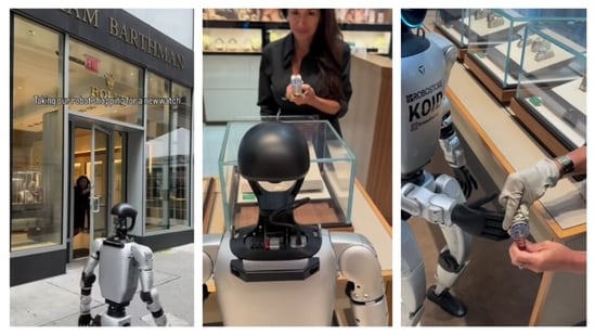 Robot wears Rolex in New York. (PC: IG/@robostore.)