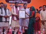 Addressing a state-level programme in Panchkula, Chief minister Nayab Singh Saini contrasted the Congress’s legacy with the transformative impact of welfare schemes implemented by the central and state governments under Prime Minister Narendra Modi’s leadership. (HT Photo) Addressing a state-level programme in Panchkula, Chief minister Nayab Singh Saini contrasted the Congress’s legacy with the transformative impact of welfare schemes implemented by the central and state governments under Prime Minister Narendra Modi’s leadership. (HT Photo)