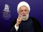 Lebanon’s Hezbollah Chief Naim Qassem gives a televised speech from an unknown location, July 30, 2025 in this screen grab from video.