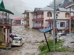 A flash flood gushes through Dharali village in Uttarkashi district, Uttarakhand, on Tuesday, August 5. A flash flood gushes through Dharali village in Uttarkashi district, Uttarakhand, on Tuesday, August 5.