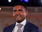 Palantir CTO Shyam Sankar reacts as President Donald Trump delivers remarks during the 'Winning the AI Race' Summit in Washington.