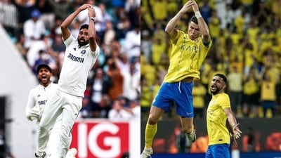 Mohammed Siraj and Cristinao Ronaldo with the iconic SIU celebration Mohammed Siraj and Cristinao Ronaldo with the iconic SIU celebration