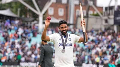 Mohammed Siraj took nine wickets in the Oval Test against England. (PTI) Mohammed Siraj took nine wickets in the Oval Test against England. (PTI)