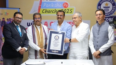 The Guinness World Record certificate was formally presented to Union Education Minister Dharmendra Pradhan at an event in Delhi. (BJP)