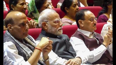 Prime Minister Narendra Modi at the National Democratic Alliance (parliamentary party meeting. (PTI)