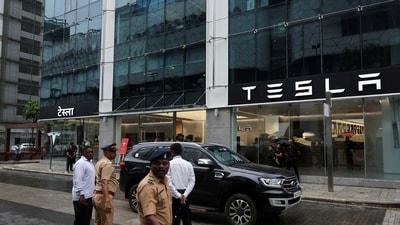 Tesla made its India retail debut last month with a store in the Bandra Kurla Complex business district in suburban Mumbai. (Reuters)