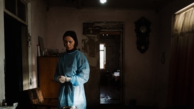 Ia Sukhitashvili in a still from April, now available to watch on Mubi.