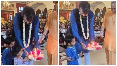Isha Ambani's kids, Krishna and Aadiya, with her husband, Anand Piramal, at the Iskcon Temple in London. Isha Ambani's kids, Krishna and Aadiya, with her husband, Anand Piramal, at the Iskcon Temple in London.