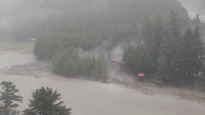 A massive cloudburst struck Sukhi Top in Uttarakhand's Uttarkashi district on Tuesday afternoon. A massive cloudburst struck Sukhi Top in Uttarakhand's Uttarkashi district on Tuesday afternoon.