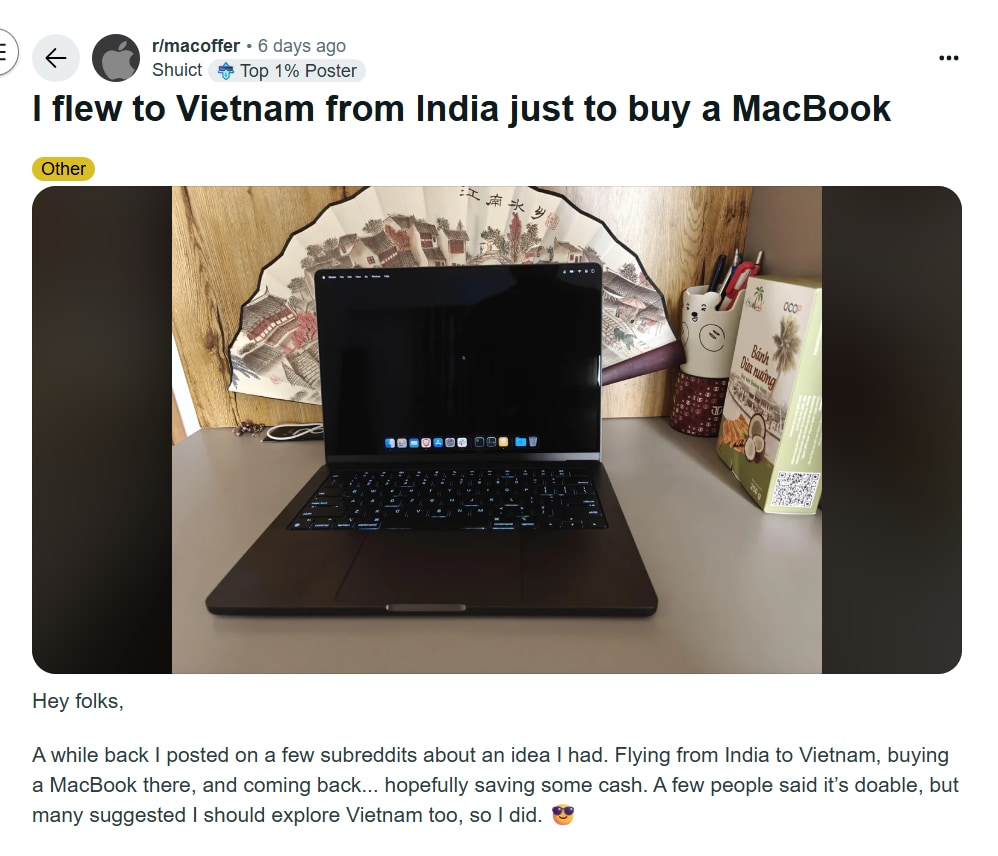 Screengrab of the Reddit post. (@Shuict/Reddit) Screengrab of the Reddit post. (@Shuict/Reddit)